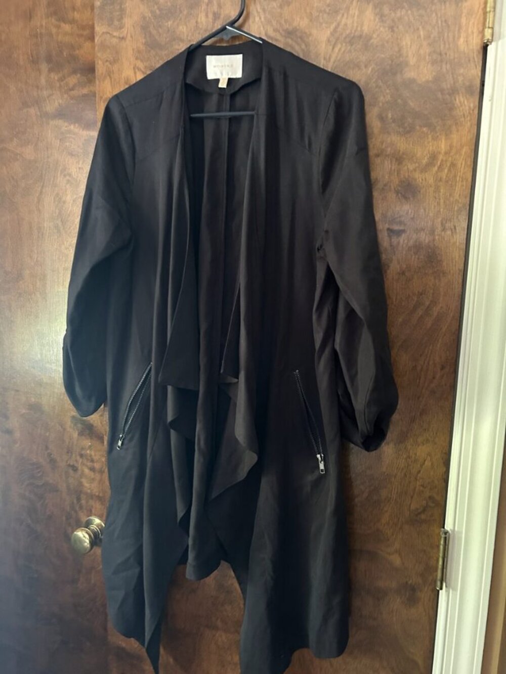 Skies Are Blue Black Asymmetric Duster Medium